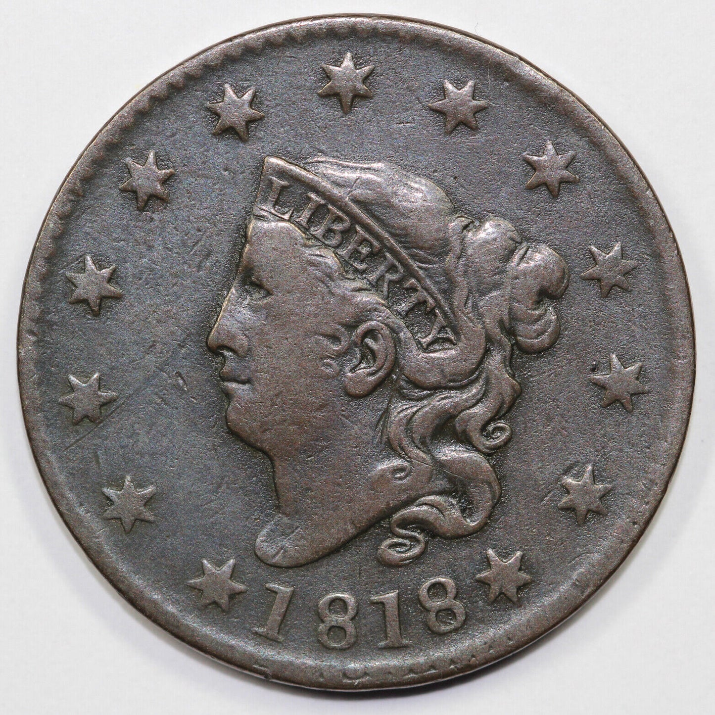 1818 1c Coronet or Matron Head Large Cent