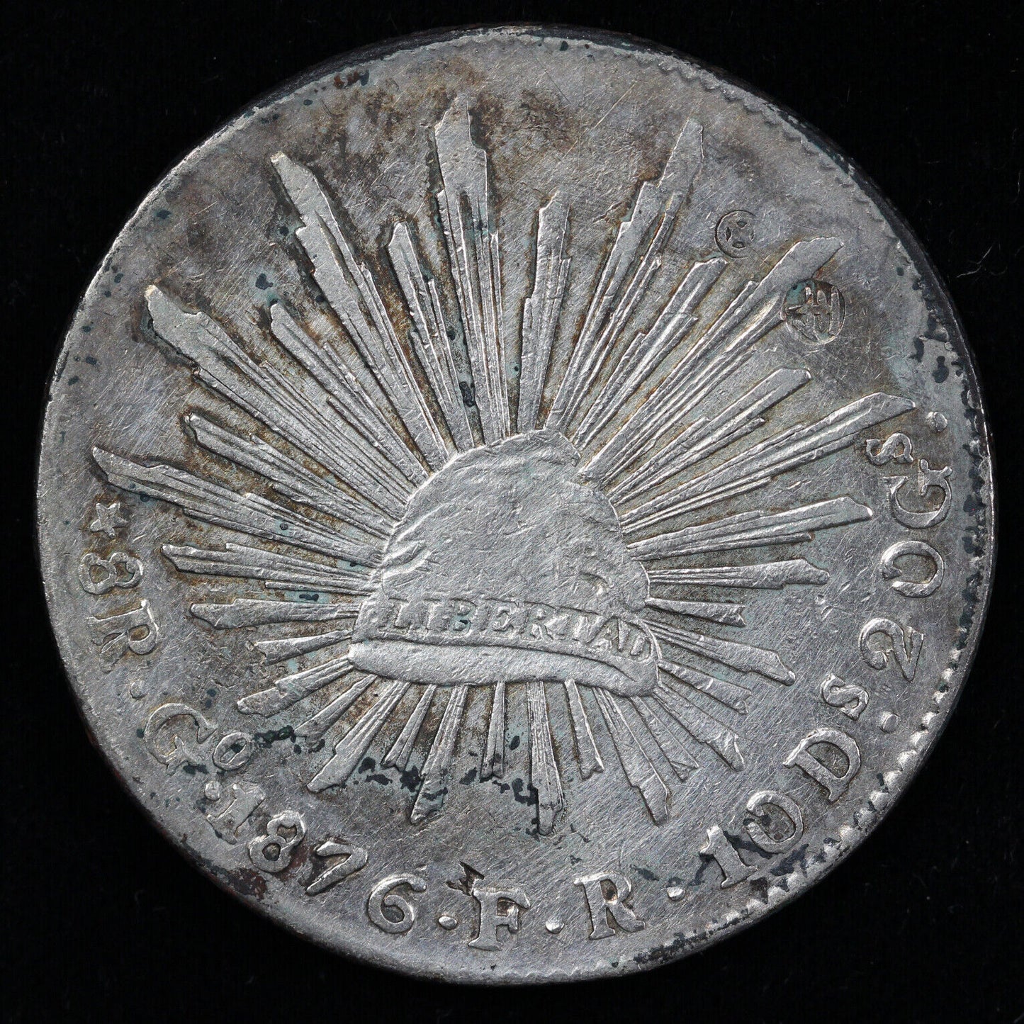 1876-Mo Go Mexico 8 Reales *Counterstamps*
