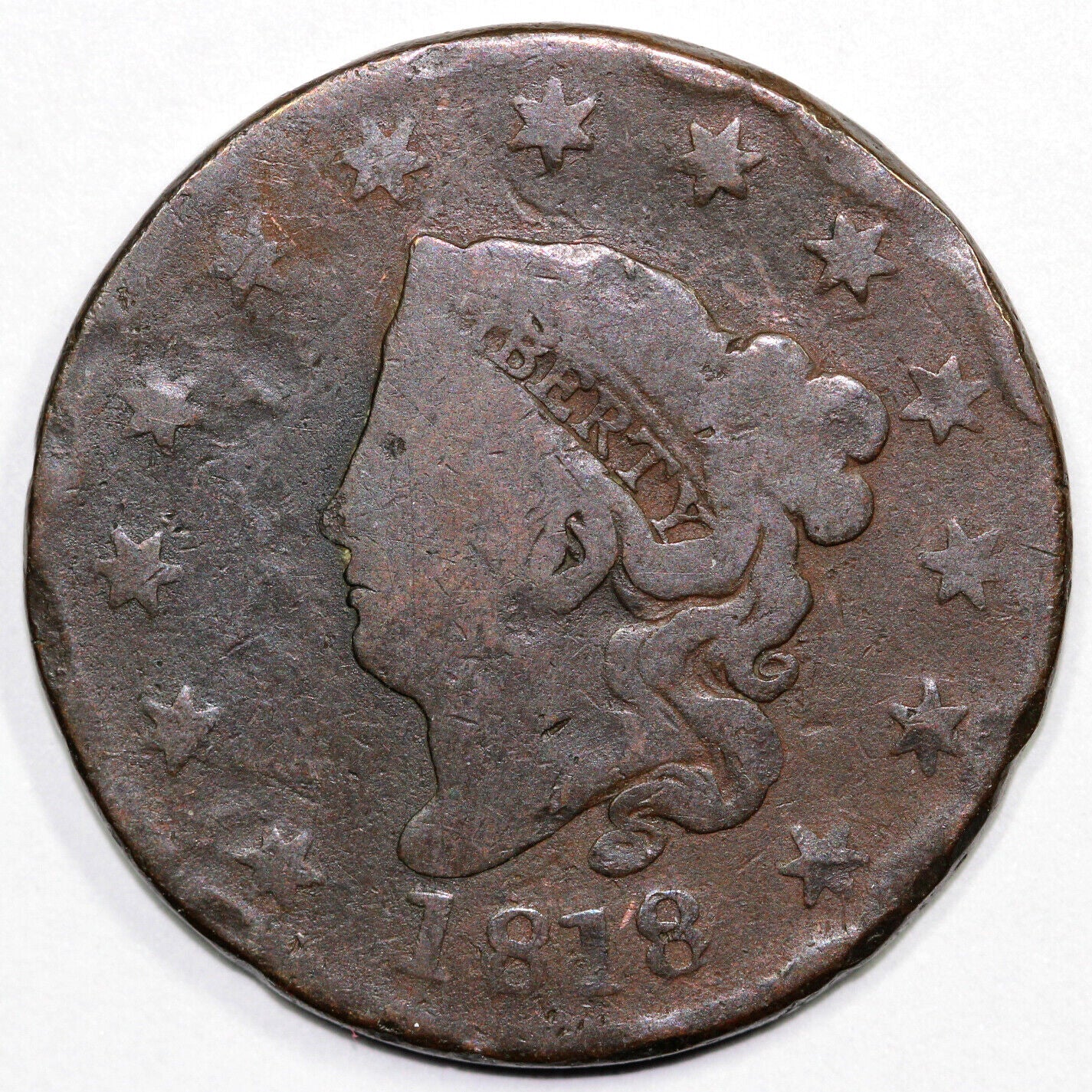 1818 1c N-2 Coronet or Matron Head Large Cent