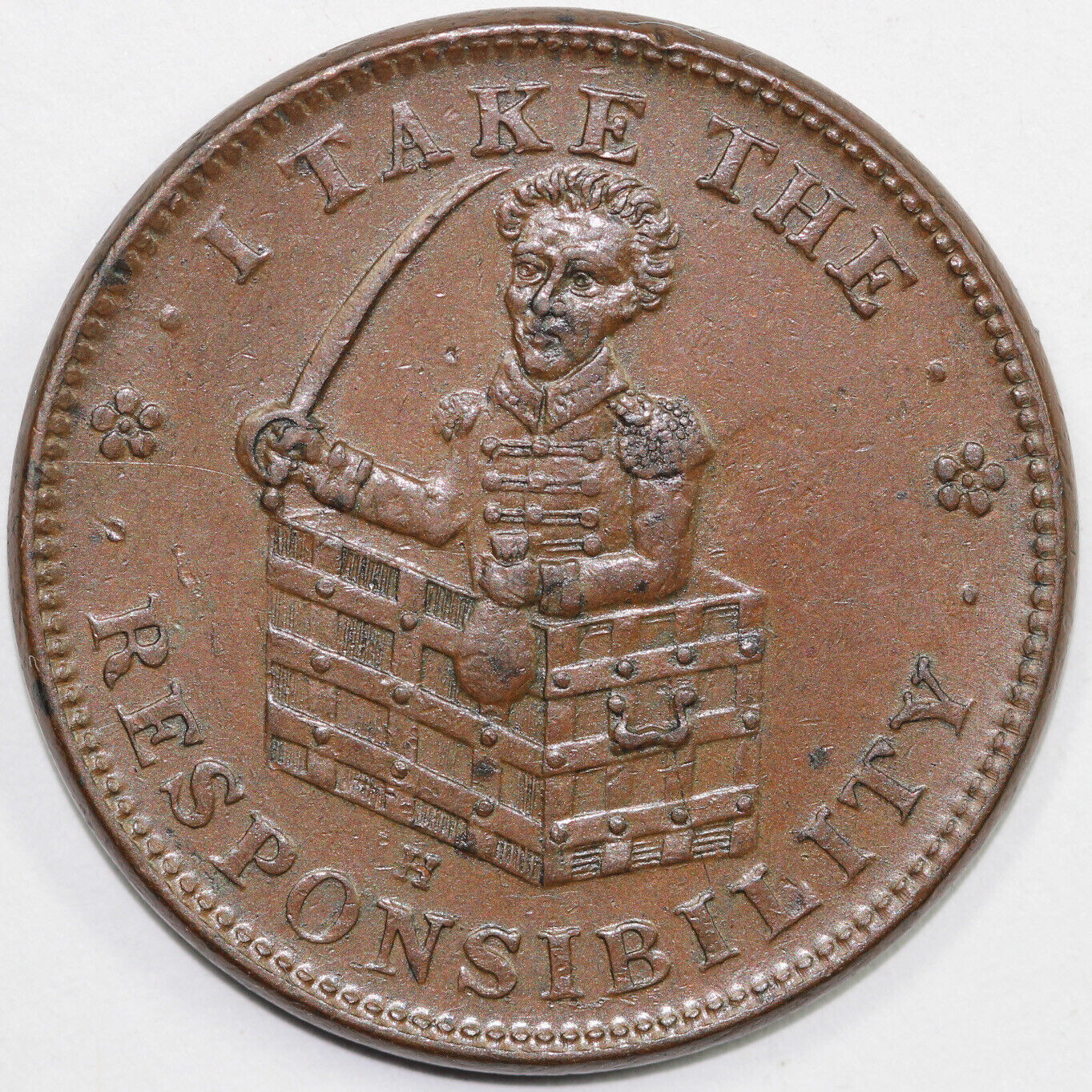 1837 HTT HT-70 I Take The Responsibility Hard Times Token