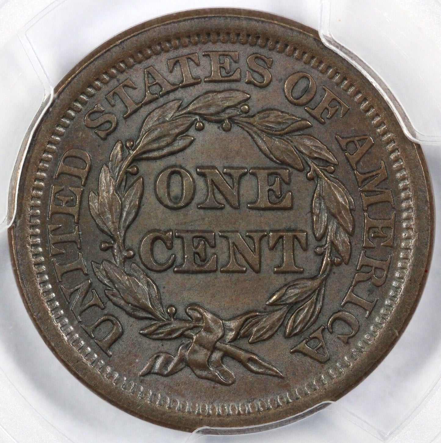 1851 1c Braided Hair Large Cent PCGS and CAC MS 65 BN