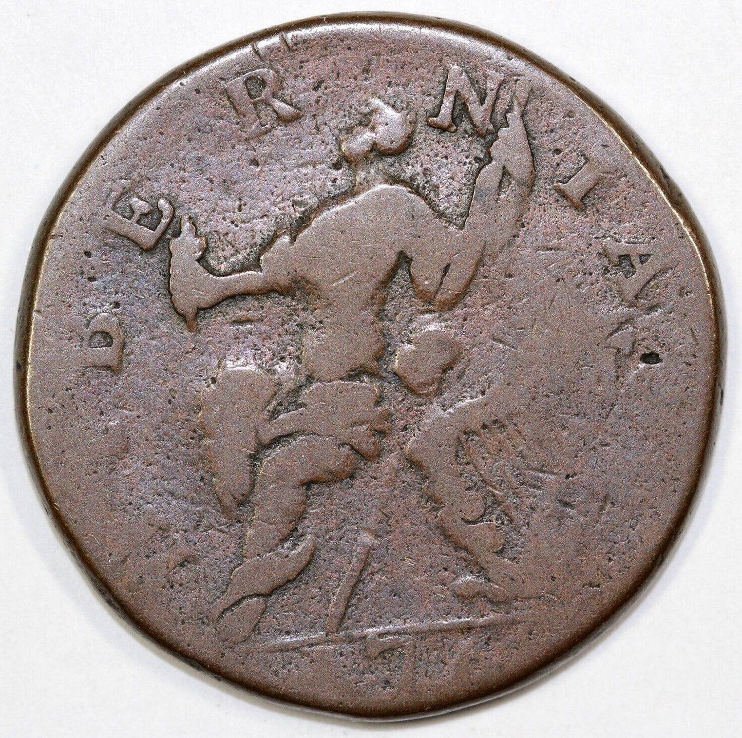 1760 N-10 Tall Head Voce Populi Colonial Copper Coin
