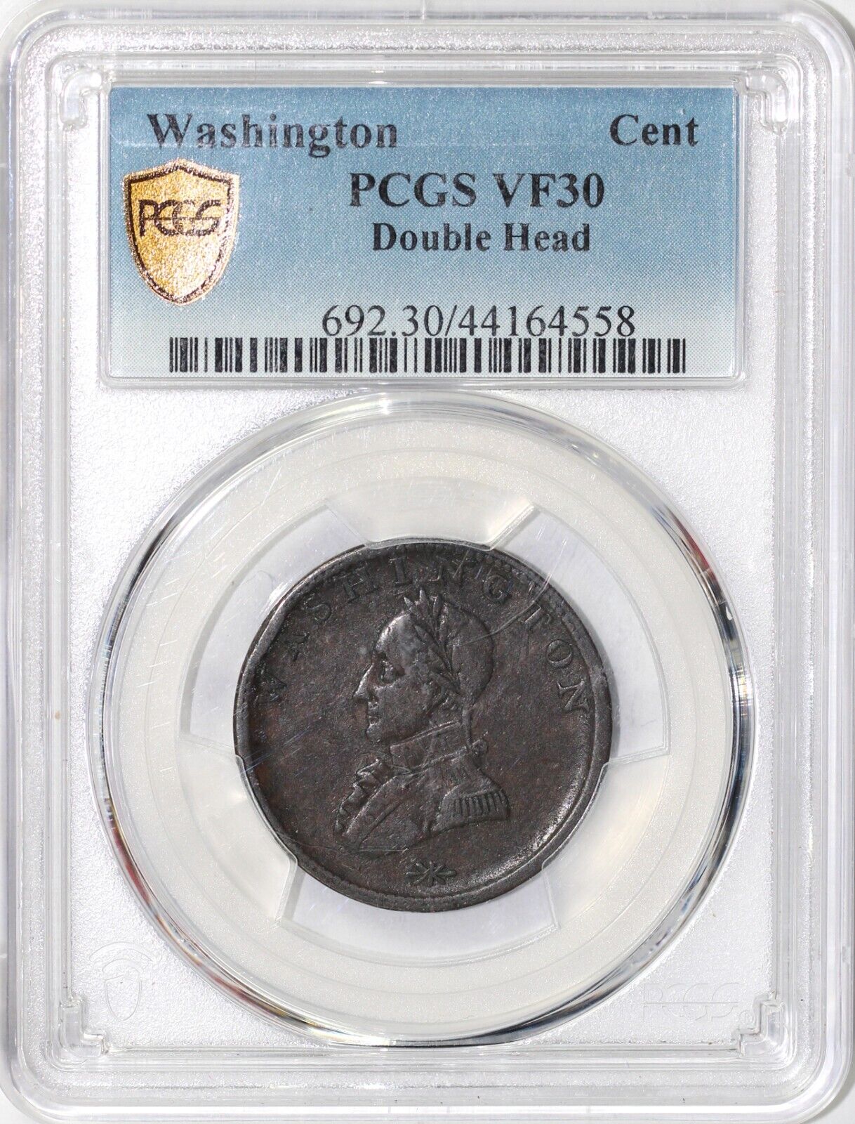 No Date Washington Double Head Colonial Cent PCGS VF 30