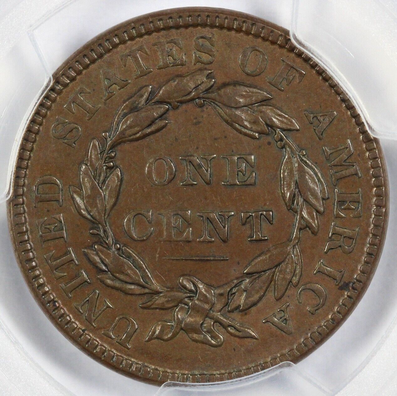 1836 1c N-7 Matron Head Large Cent PCGS AU 53