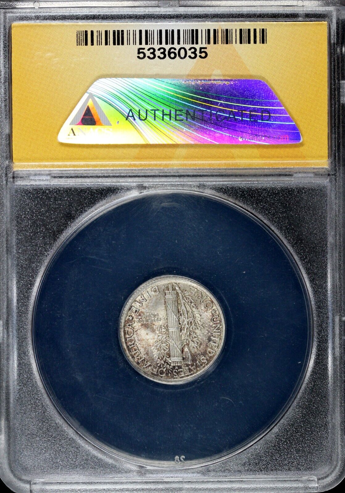 1923 10c Mercury Dime ANACS MS 63 FSB