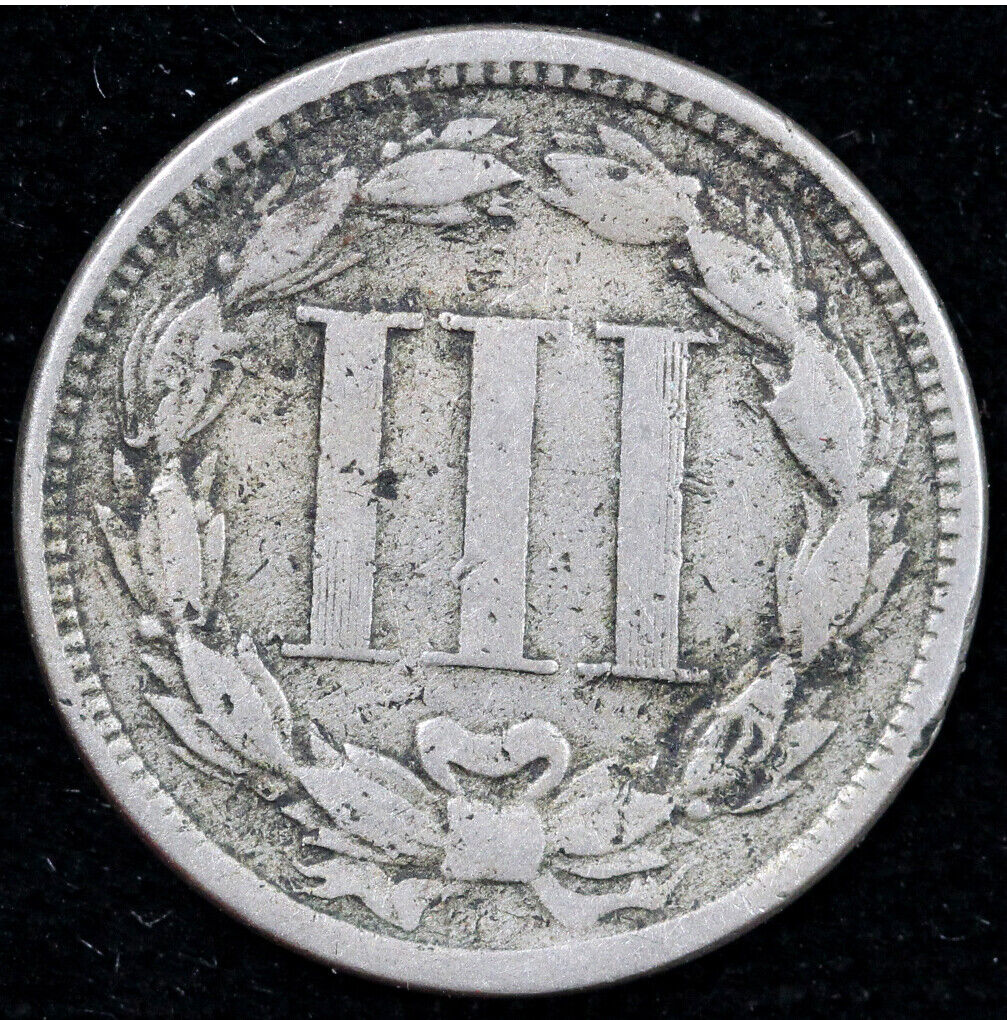 1867 3cn Three Cent Nickel *Laminated Planchet*