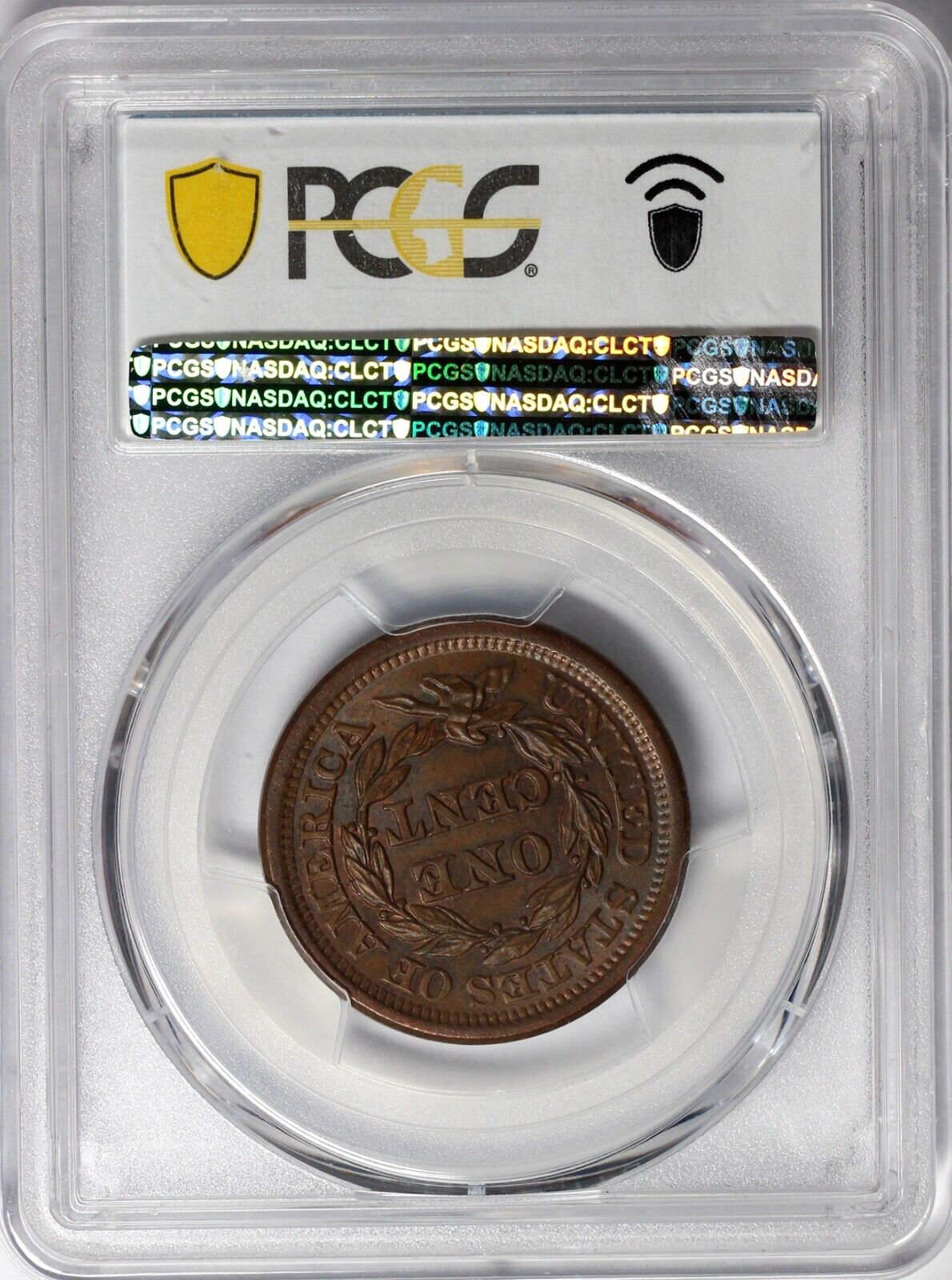 1850 1c N-7 Braided Hair Large Cent PCGS and CAC MS 65 BN *Early Die State*