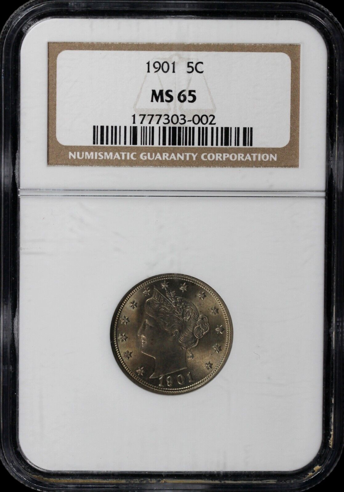 1901 5c Liberty Nickel NGC MS 65