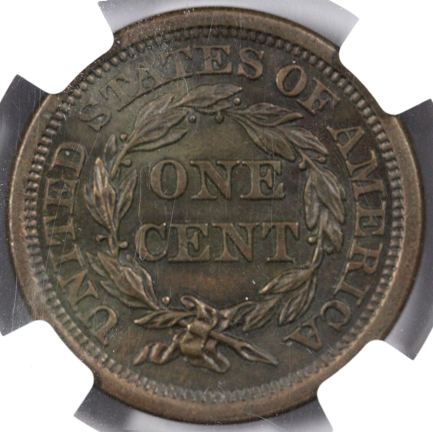 1853 1c Braided Hair Large Cent NGC MS 64 BN