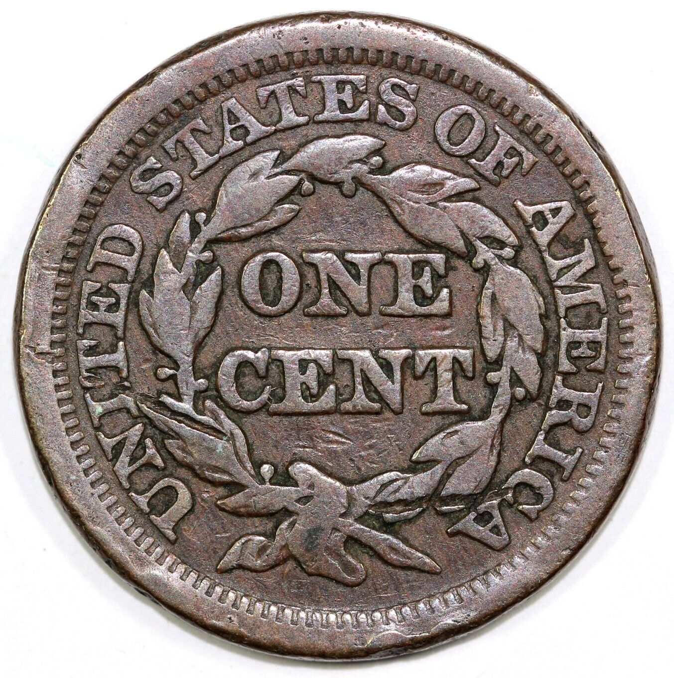 1846 1c N-21 Braided Hair Large Cent