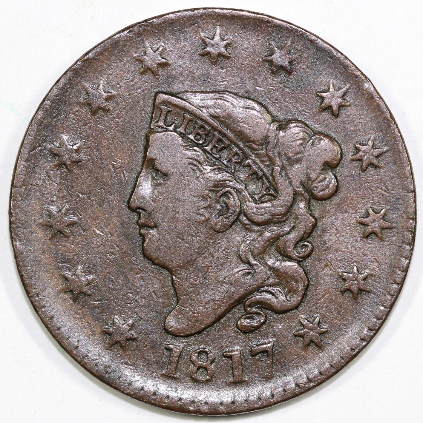 1817 1c N-3 Coronet or Matron Head Large Cent