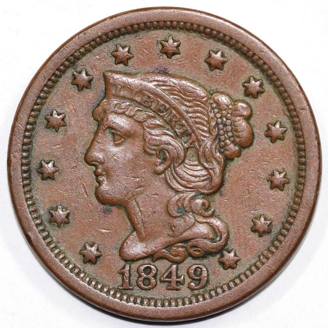 1849 1c N-20 Braided Hair Large Cent