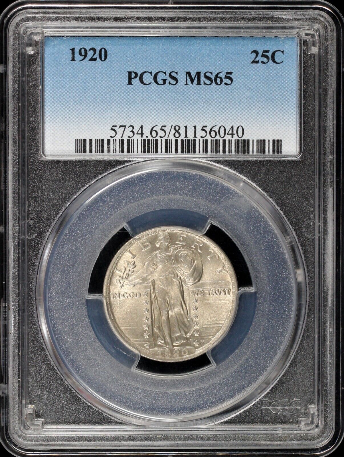 1920 25c Standing Liberty Quarter PCGS MS 65