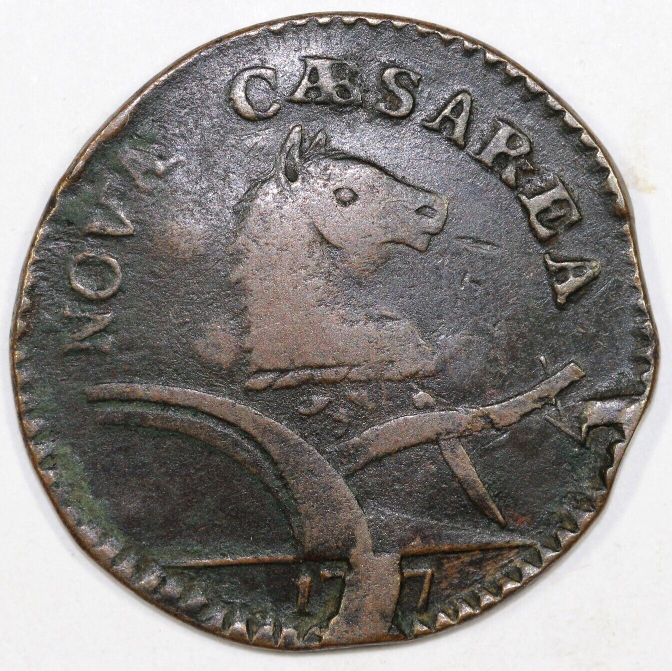 1787 1c M.34-J New Jersey Colonial Coin *Struck Over Connecticut*