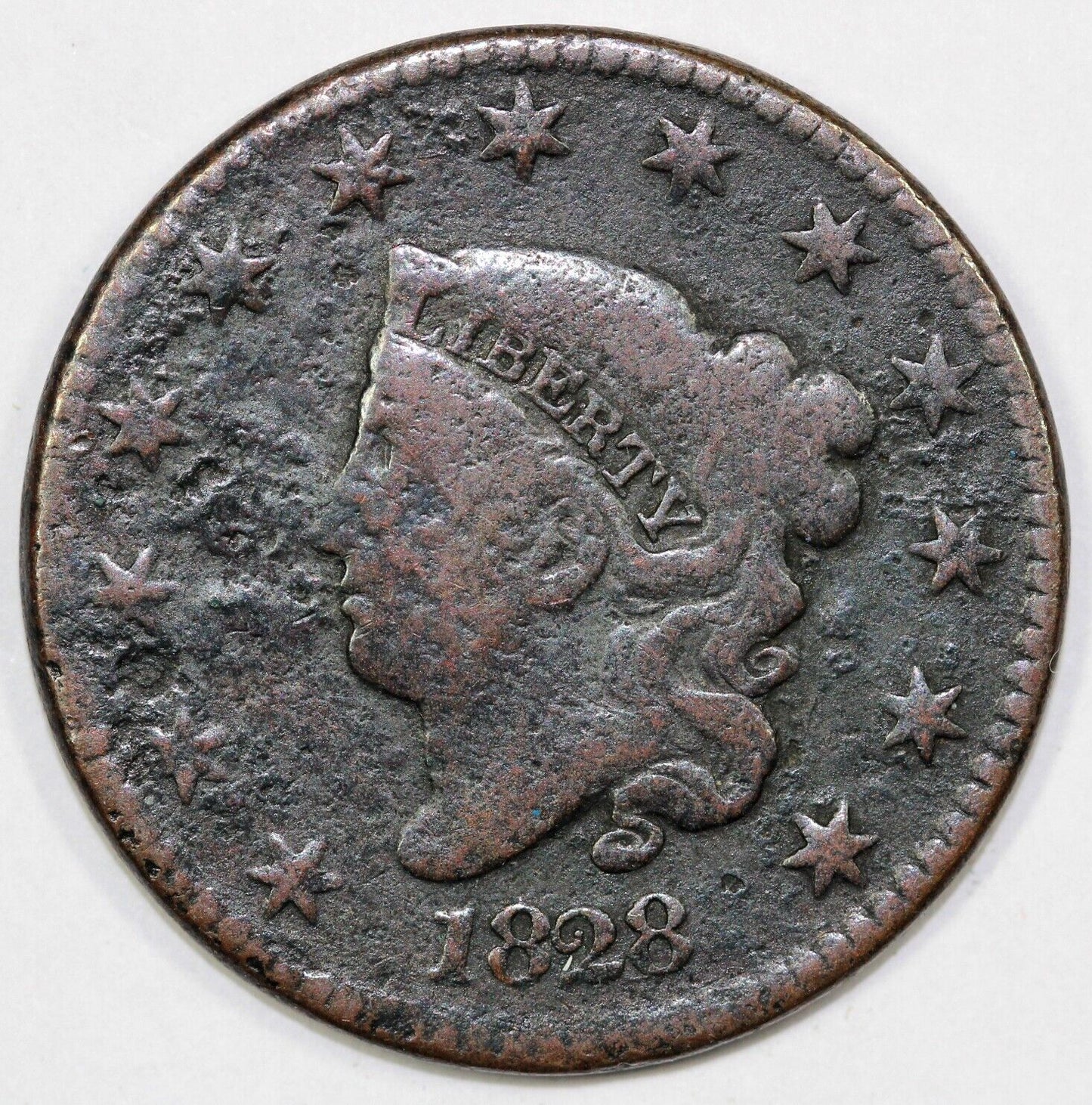 1828 1c N-5 Matron Head Large Cent *Terminal Die State*