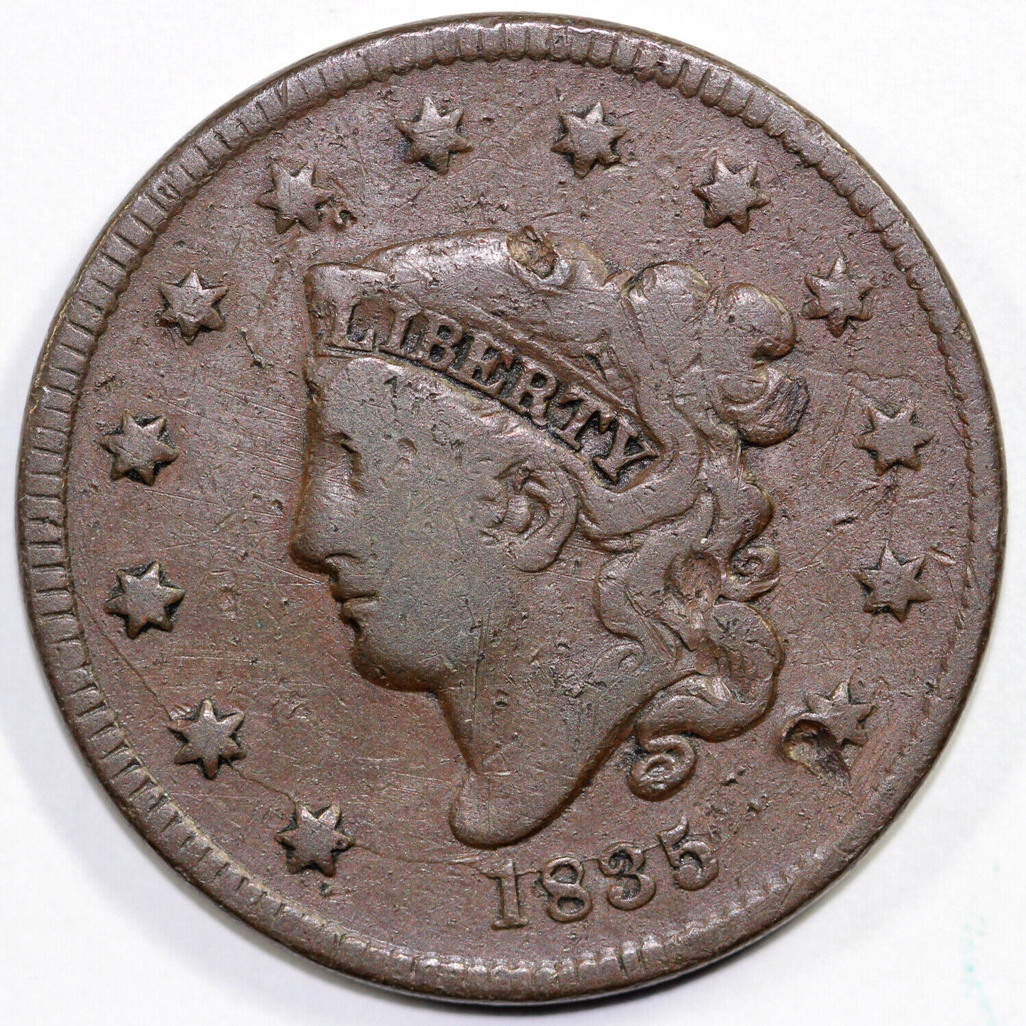 1835 1c N-4 Matron Head Large Cent