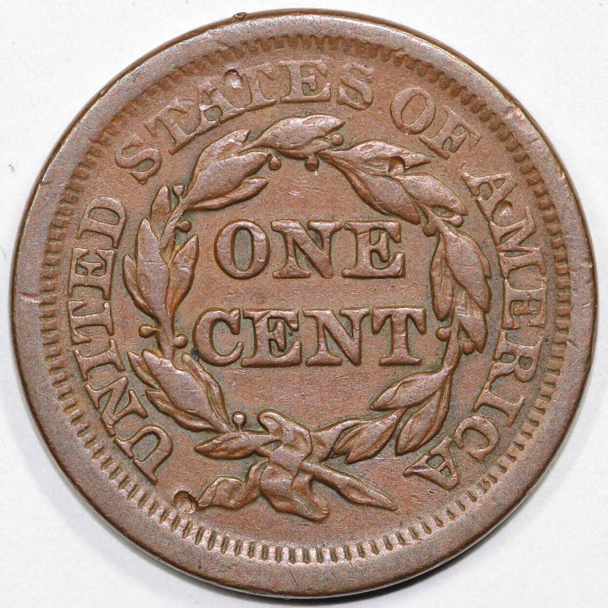 1854 1c N-27 Braided Hair Large Cent