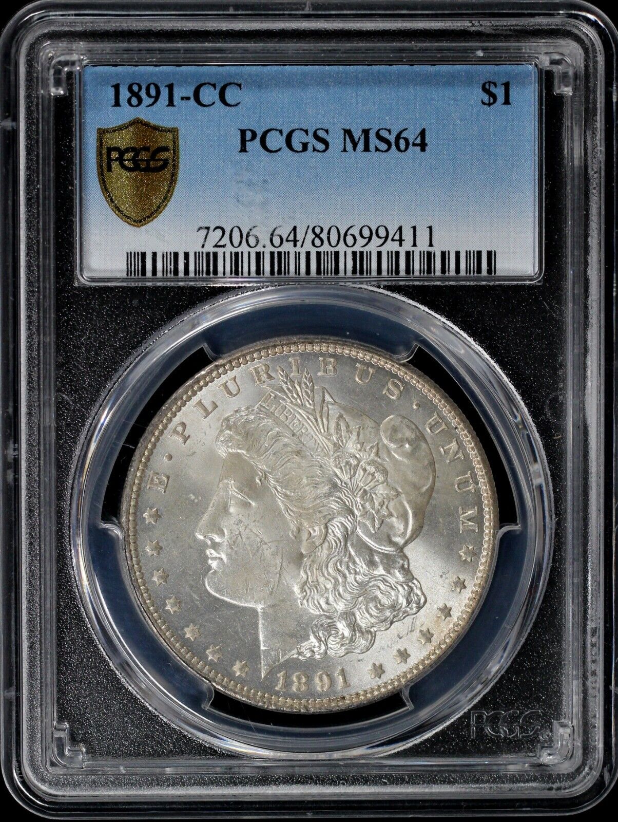 1891-CC $1 Morgan Dollar PCGS MS 64
