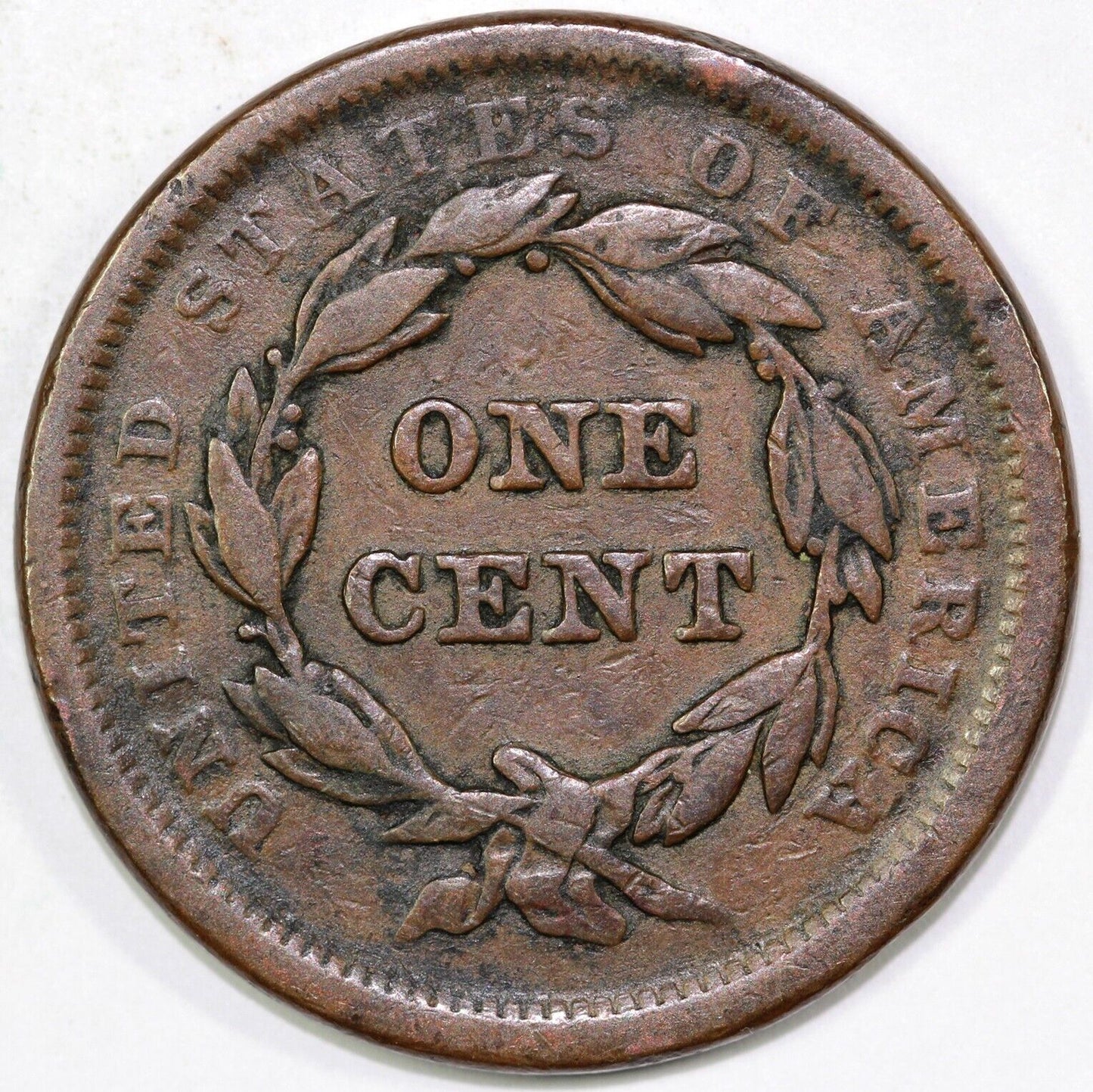 1840 1c N-9 Braided Hair Large Cent *Bisected Obvserse*