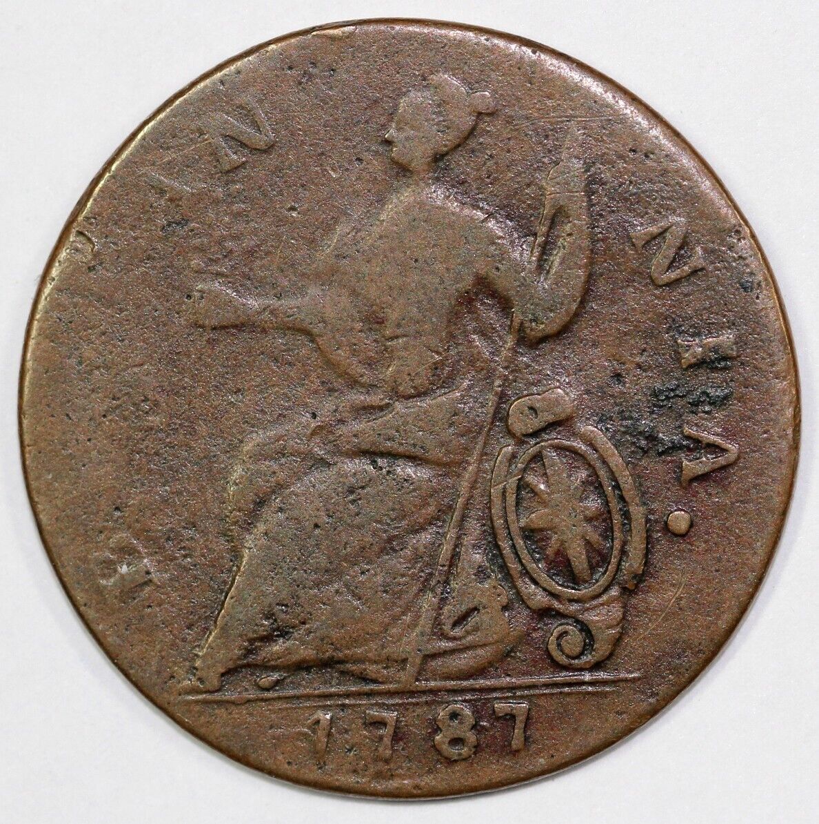 1787 1/2p V.17-87b Machins Mills Colonial Half Penny