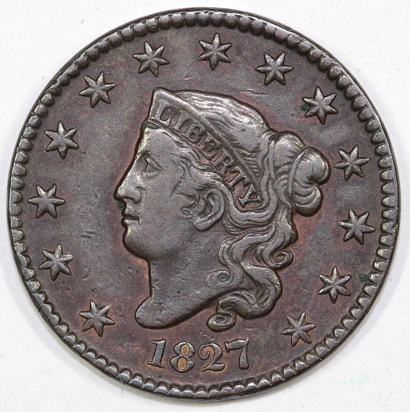 1827 1c N-1 Matron Head Large Cent