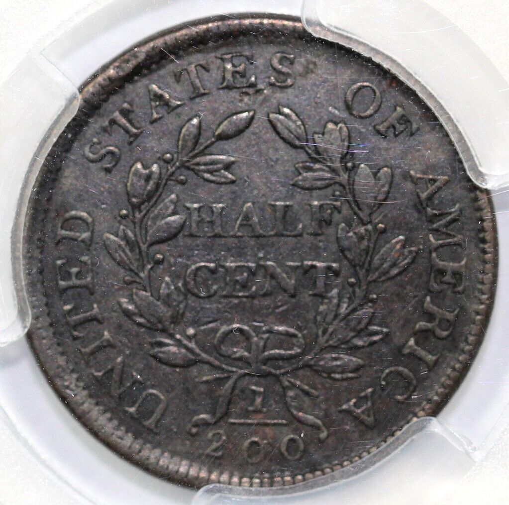 1804 1/2c C-11 Plain 4 Stems Draped Bust Half Cent PCGS VF 30 EX; Green Tree