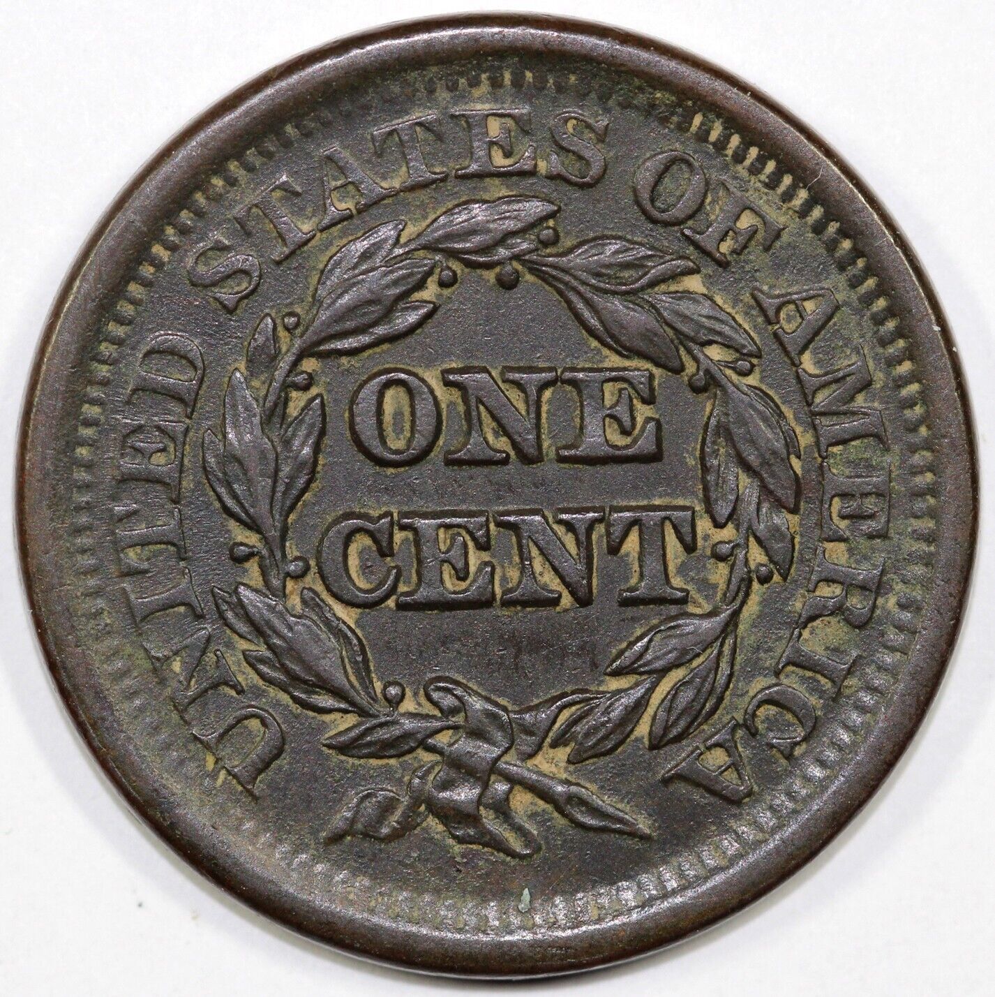 1850 1c N-15 Braided Hair Large Cent
