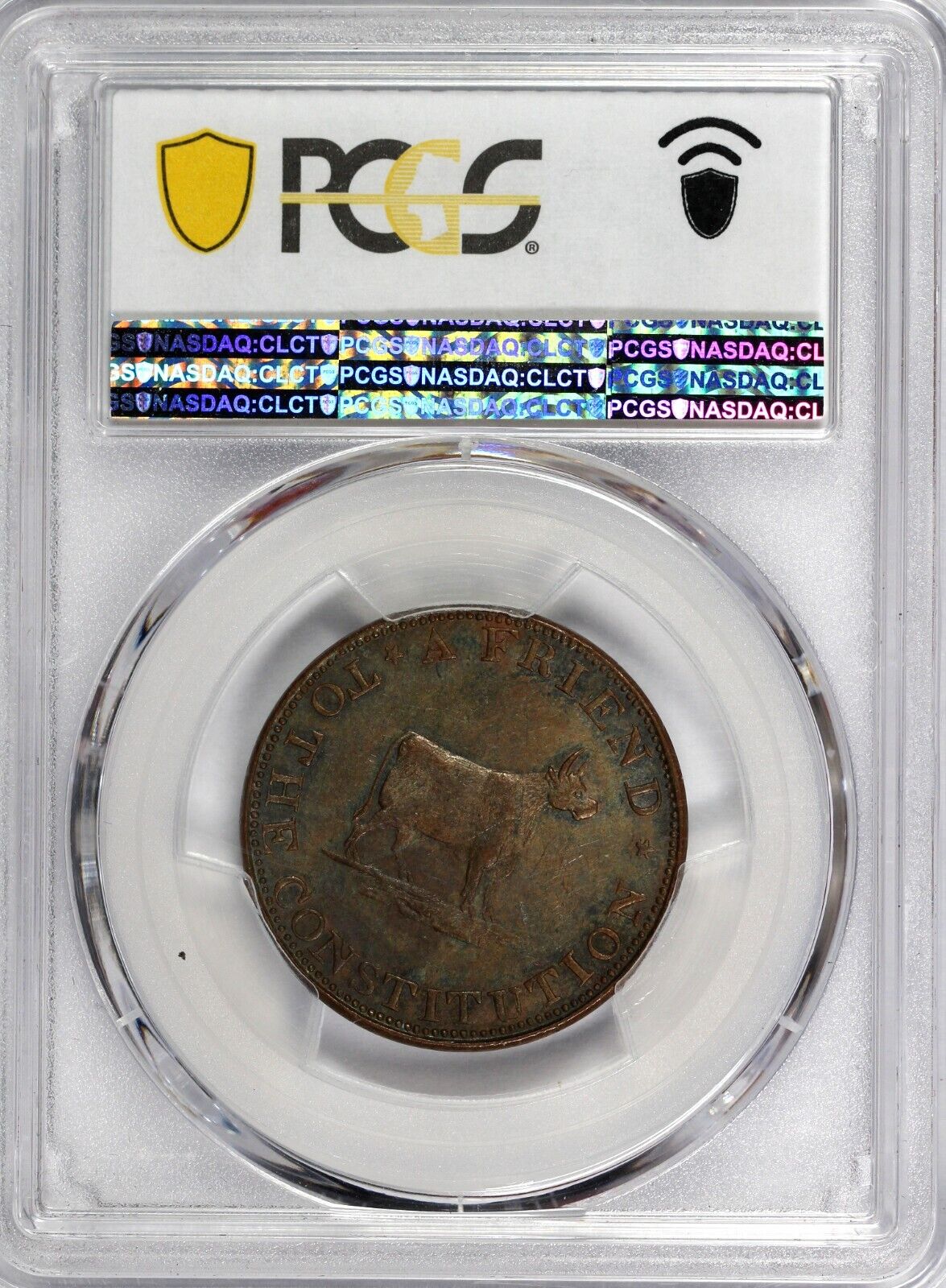 1838 HT-24 Agriculture & Commerce Hard Times Token PCGS AU 55