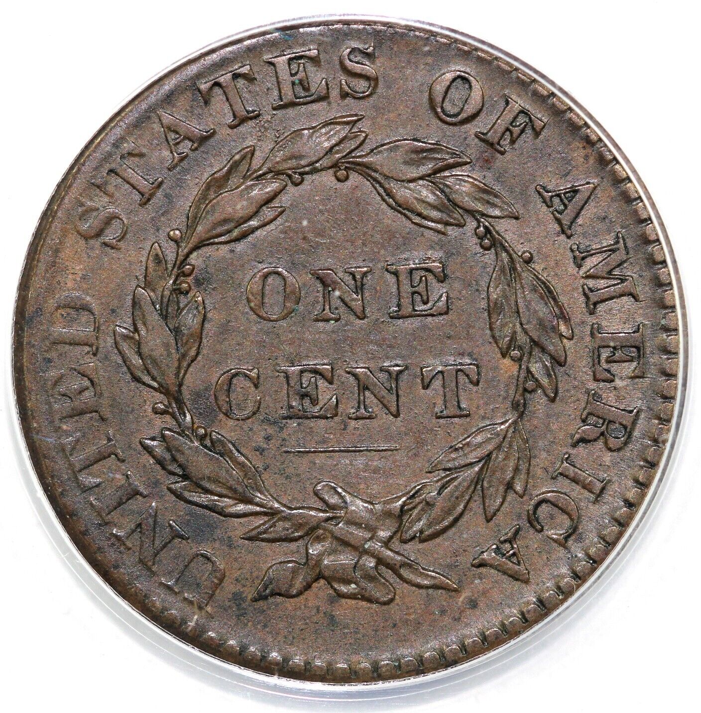 1825 1c N-6 Coronet or Matron Head Large Cent ANACS EF 40