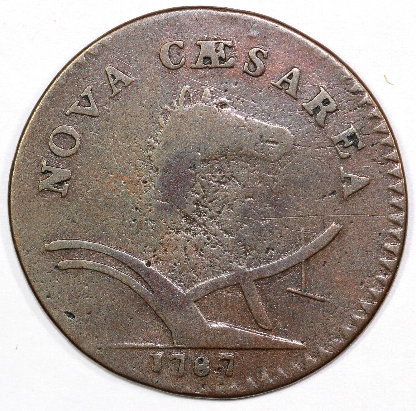 1787 M.63-s Large Planchet New Jersey Colonial Coin