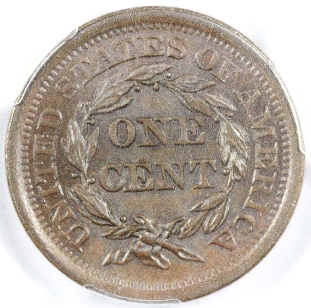 1852 1c N-14 Braided Hair Large Cent PCGS MS 65 BN