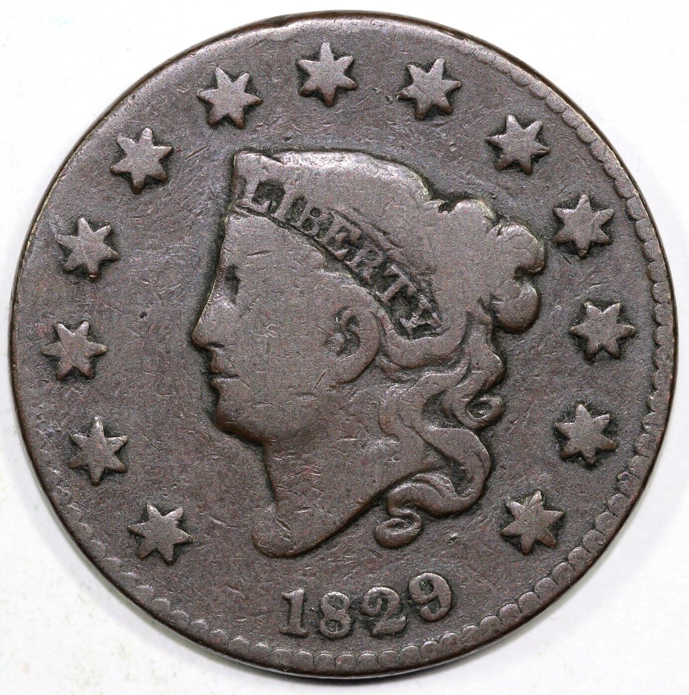 1829 1c N-7 Matron Head Large Cent