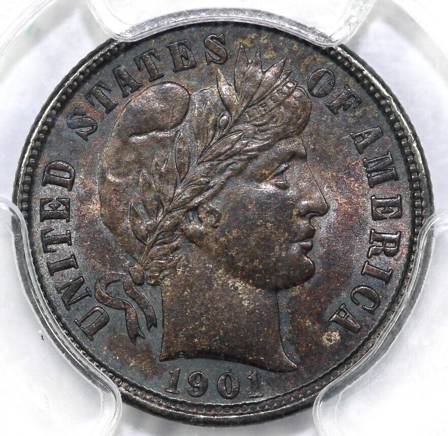 1901 10c Barber Dime PCGS MS 63