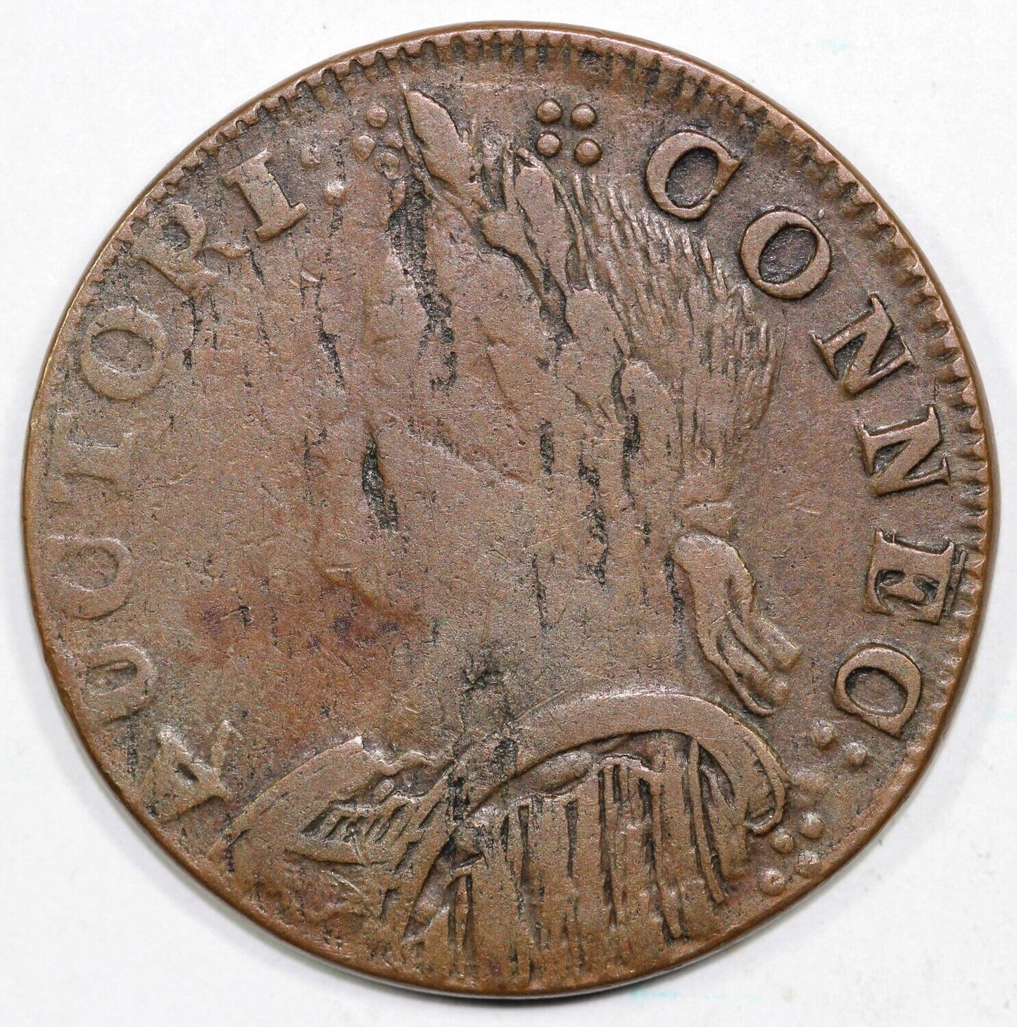 1787 M.8-O Connecticut Colonial Copper Coin