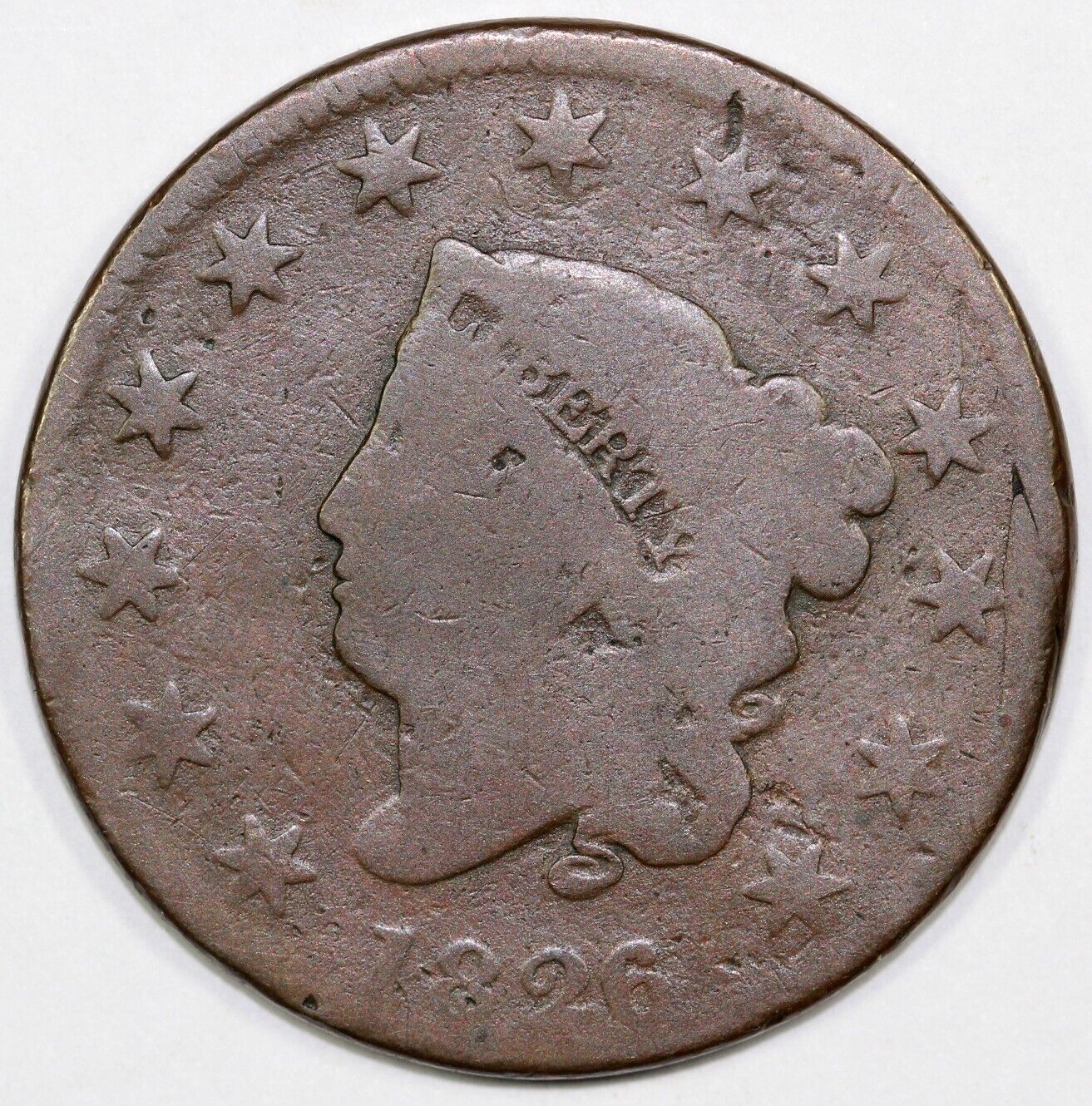1826 1c N-8 Matron Head Large Cent