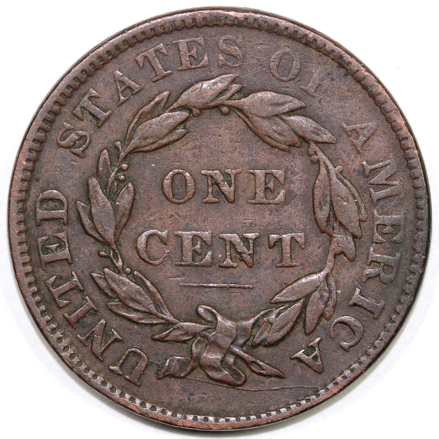 1837 1c N-17 Coronet or Matron Head Large Cent