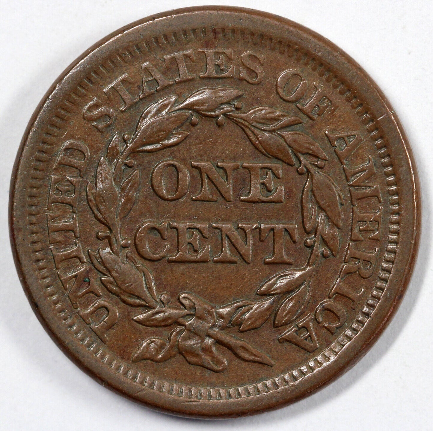 1855 1c N-4 Braided Hair Large Cent