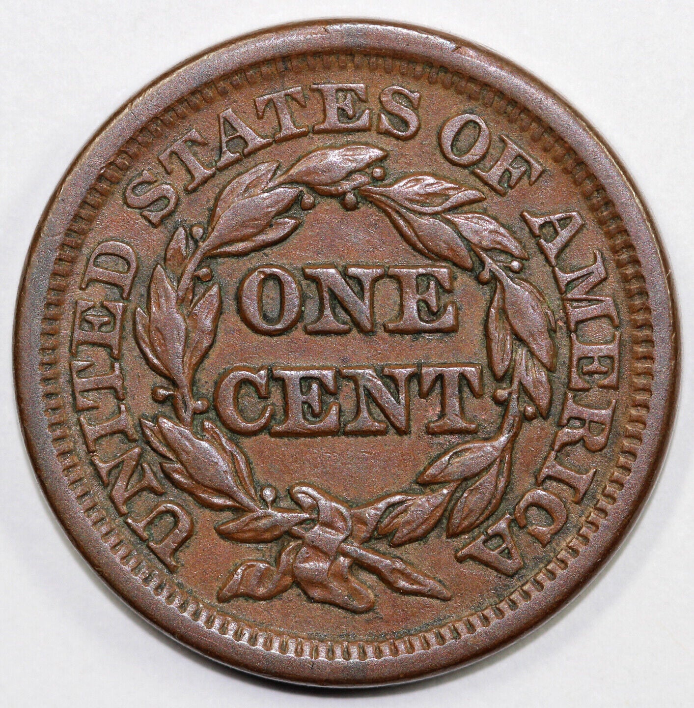 1846 1c N-3 Braided Hair Large Cent *Single Break Reverse*
