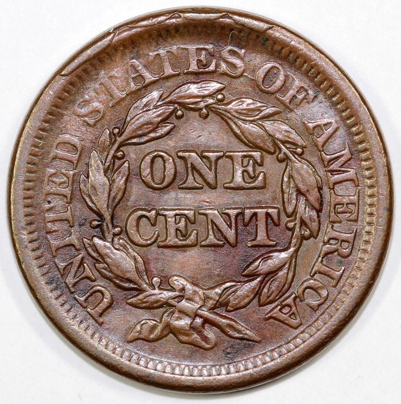 1855 1c N-4 Braided Hair Large Cent