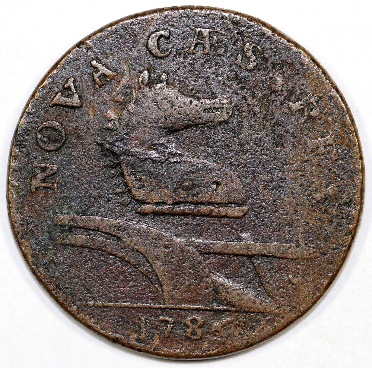 1786 1c M.15-J Straight Beam New Jersey Colonial Copper Coin