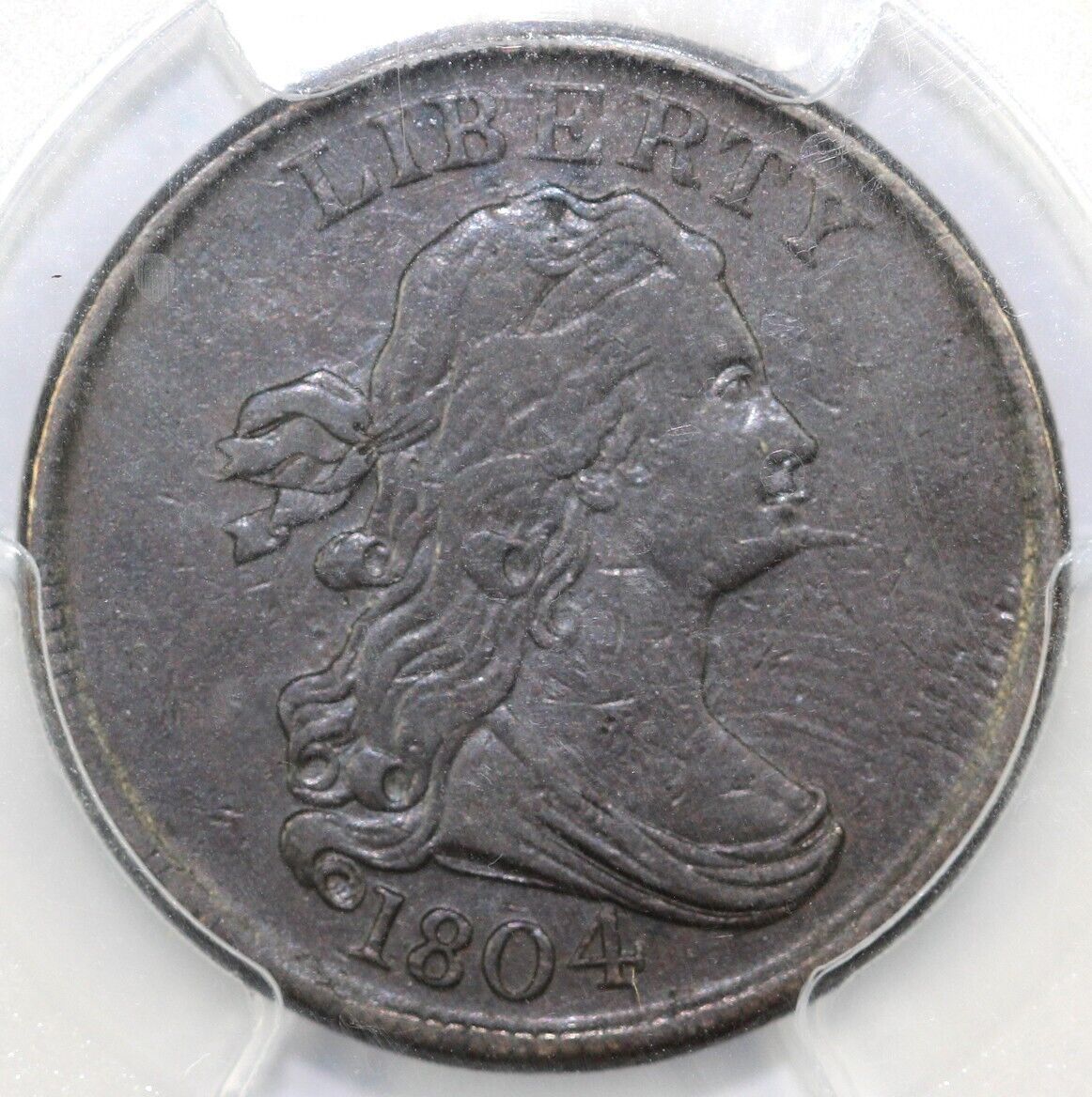 1804 1/2c C-6 Spiked Chin Draped Bust Half Cent PCGS XF 40
