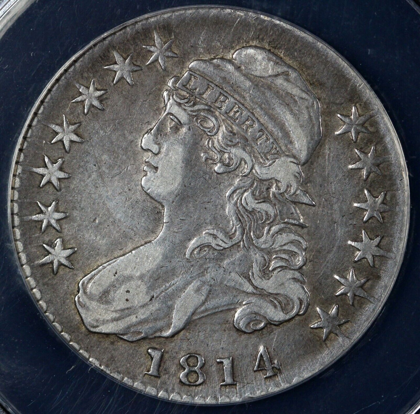 1814 50c Capped Bust Half Dollar ANACS EF 40 DETAILS SCRATCHED