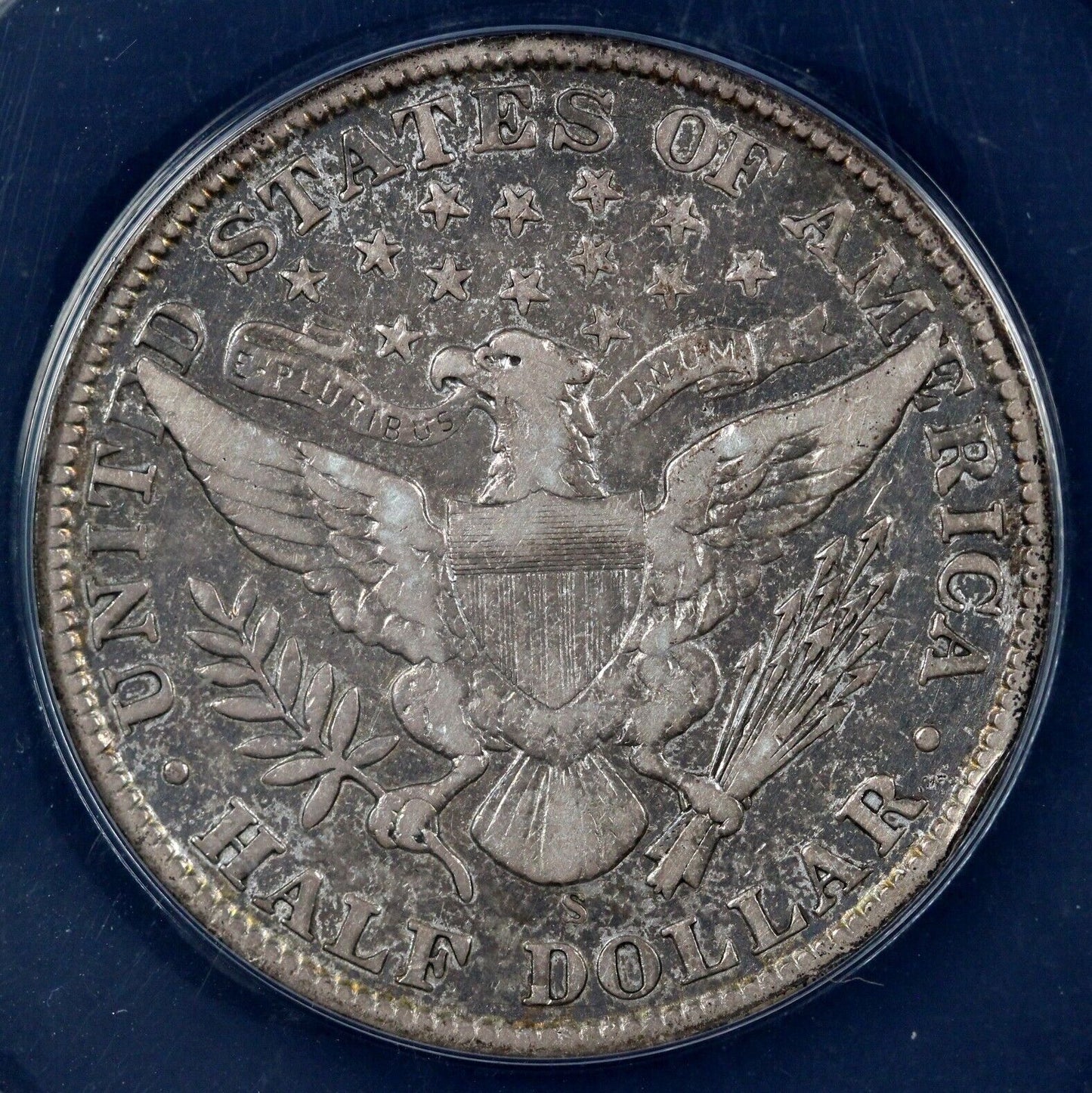 1909-S 50c Barber Half Dollar ANACS VF 25 DETAILS CLEANED