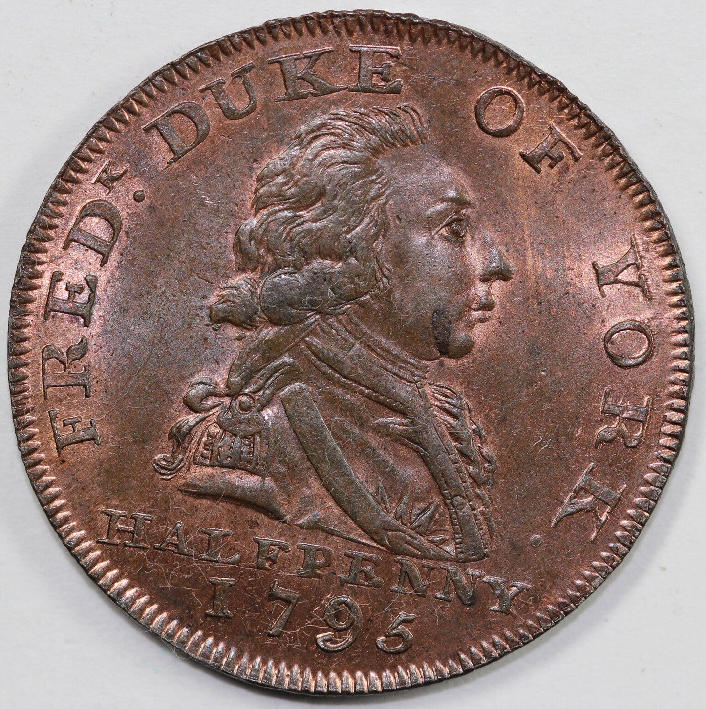 1795 1/2p D&H-985a Duke of York Middlesex Conder Token