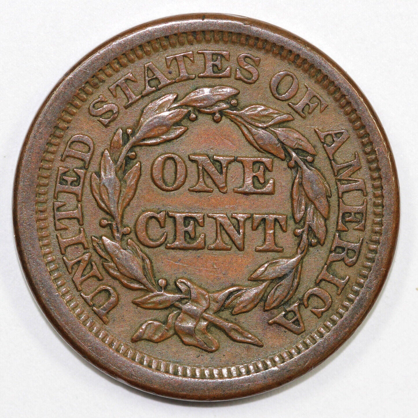 1853 1c Braided Hair Large Cent