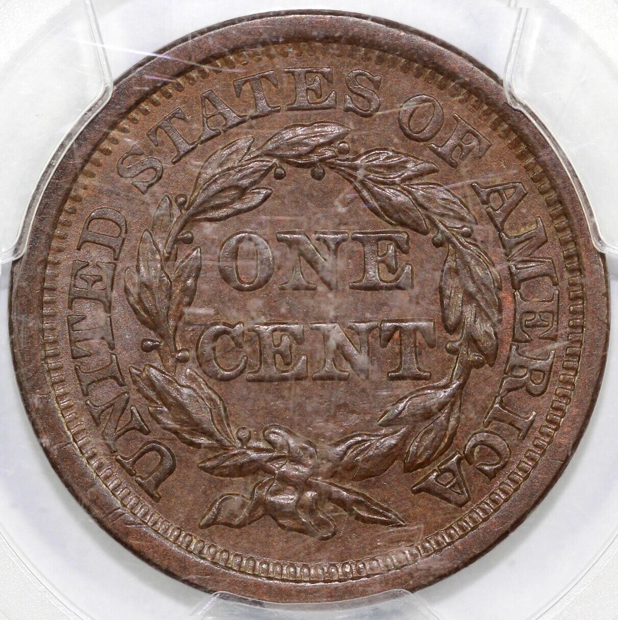 1857 1c N-1 Large Date Braided Hair Large Cent PCGS MS 64 EX; Goodridge