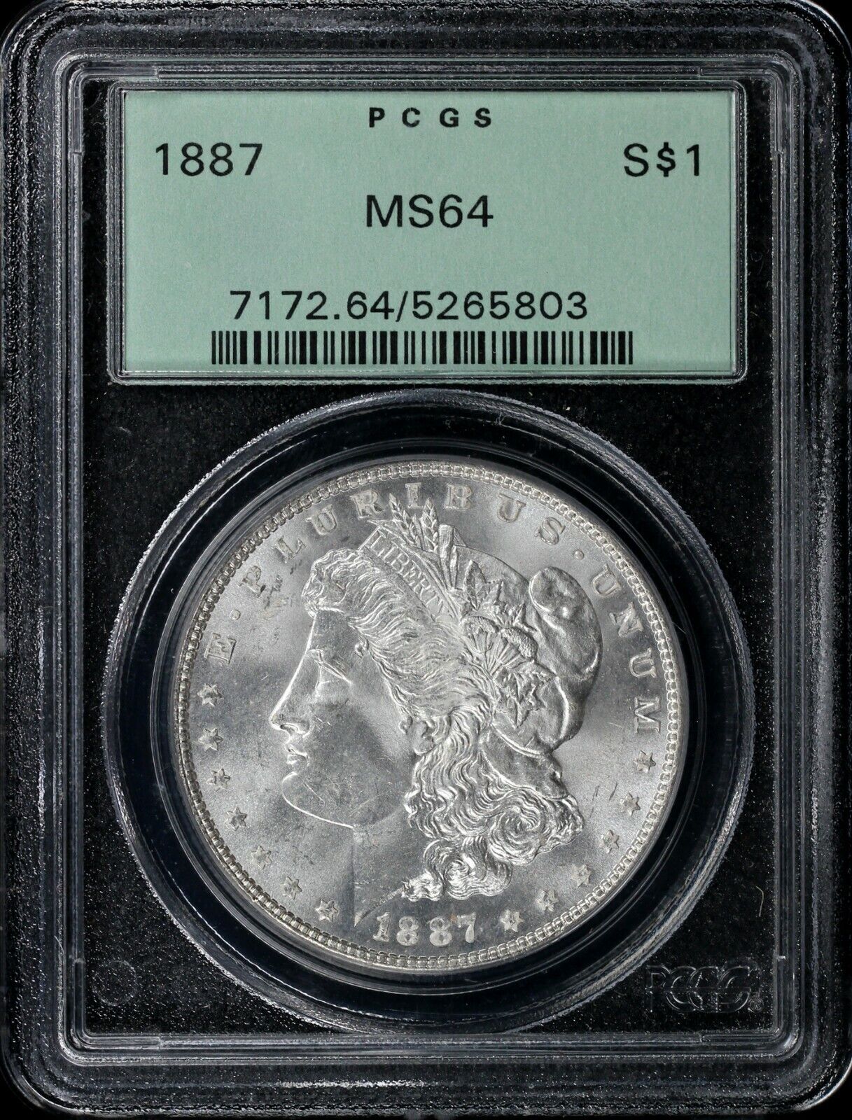 1887 $1 Morgan Dollar PCGS MS 64