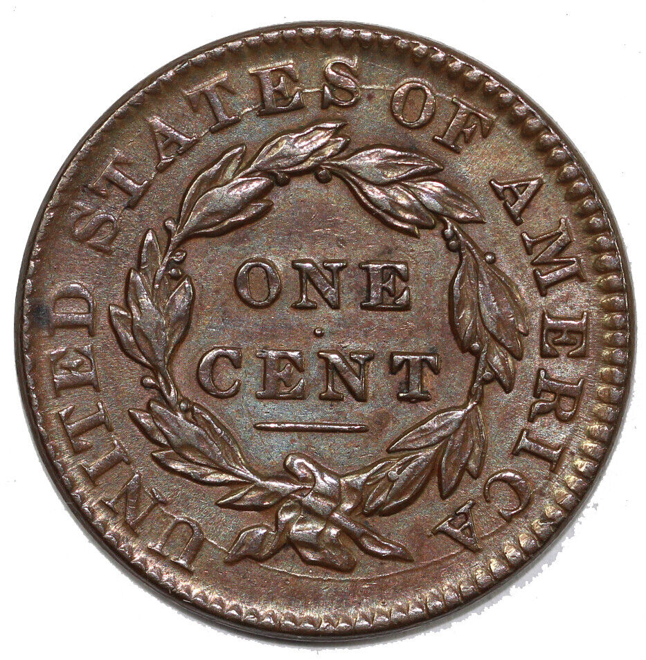 1833 1c N-5 Coronet or Matron Head Large Cent