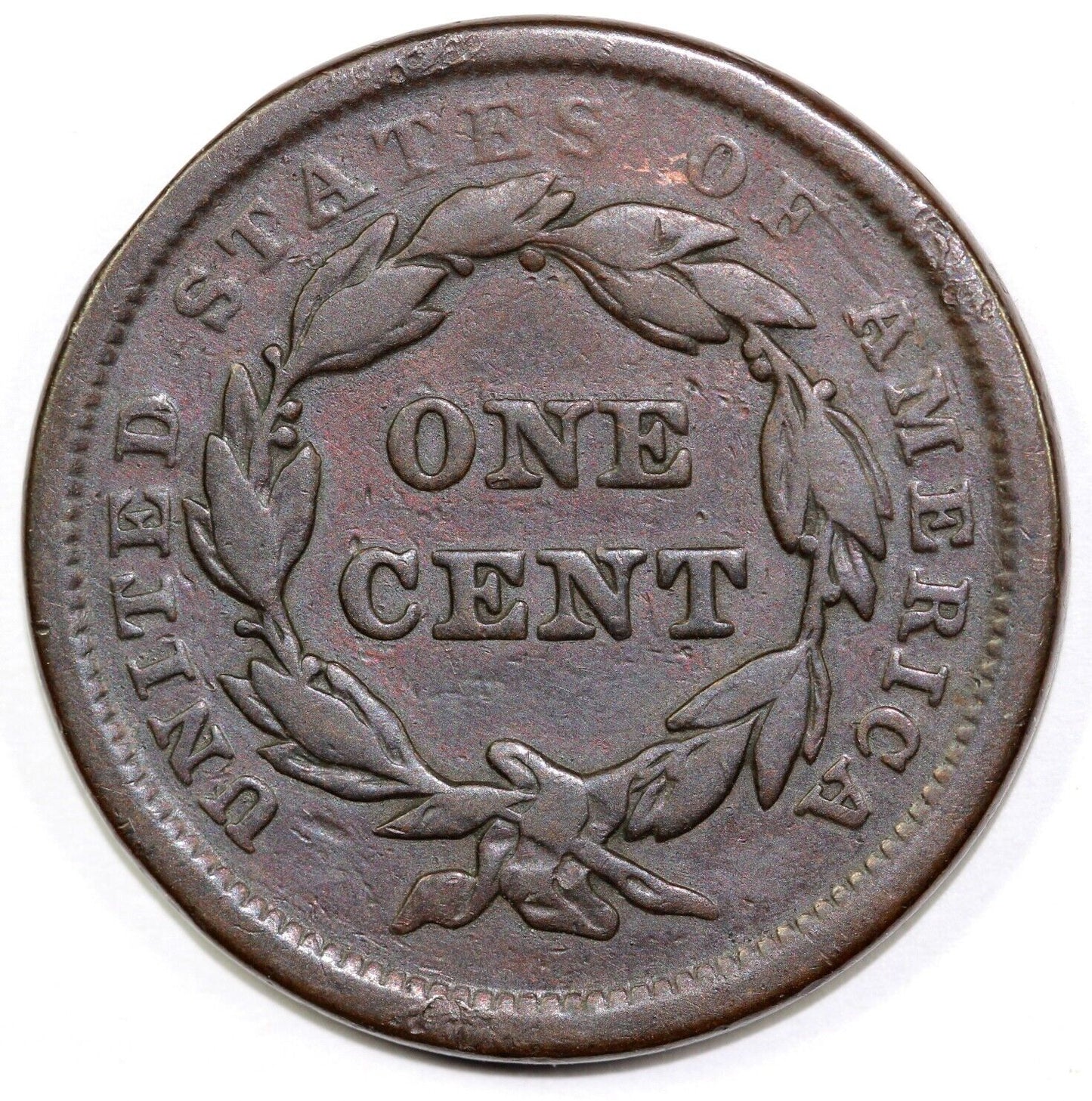 1843 1c N-12 Braided Hair Large Cent