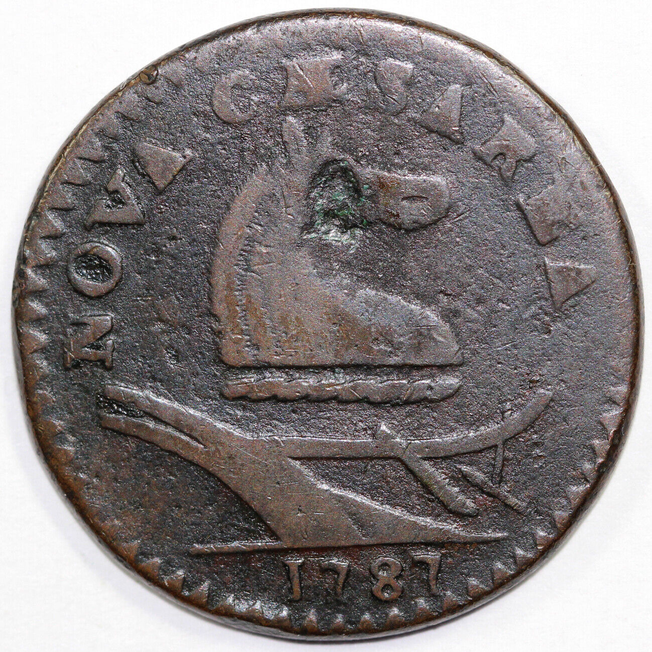 1787 1/2p M.45-e New Jersey Colonial Half Penny